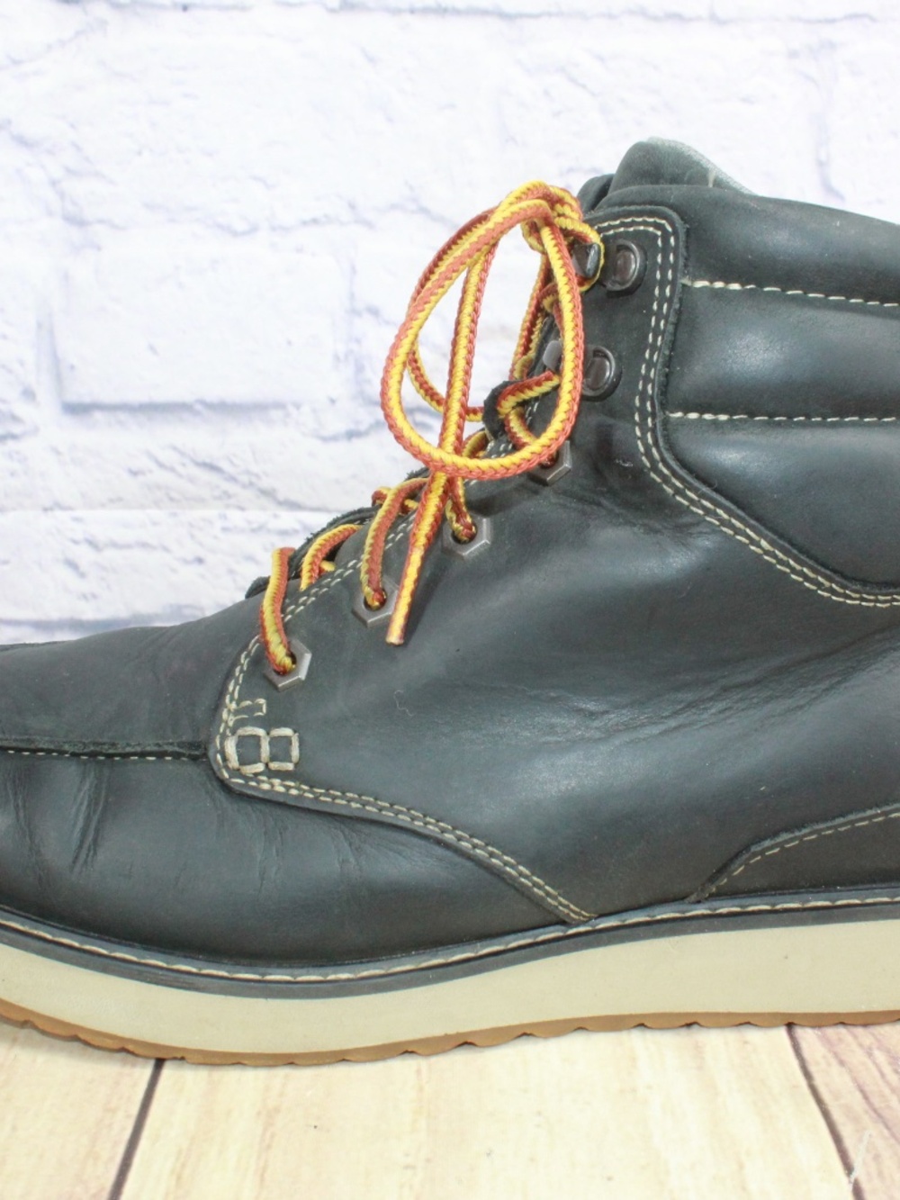 LL Bean Men's Black Leather Stonington Boots Moc-Toe Water Resistant Size 10 M